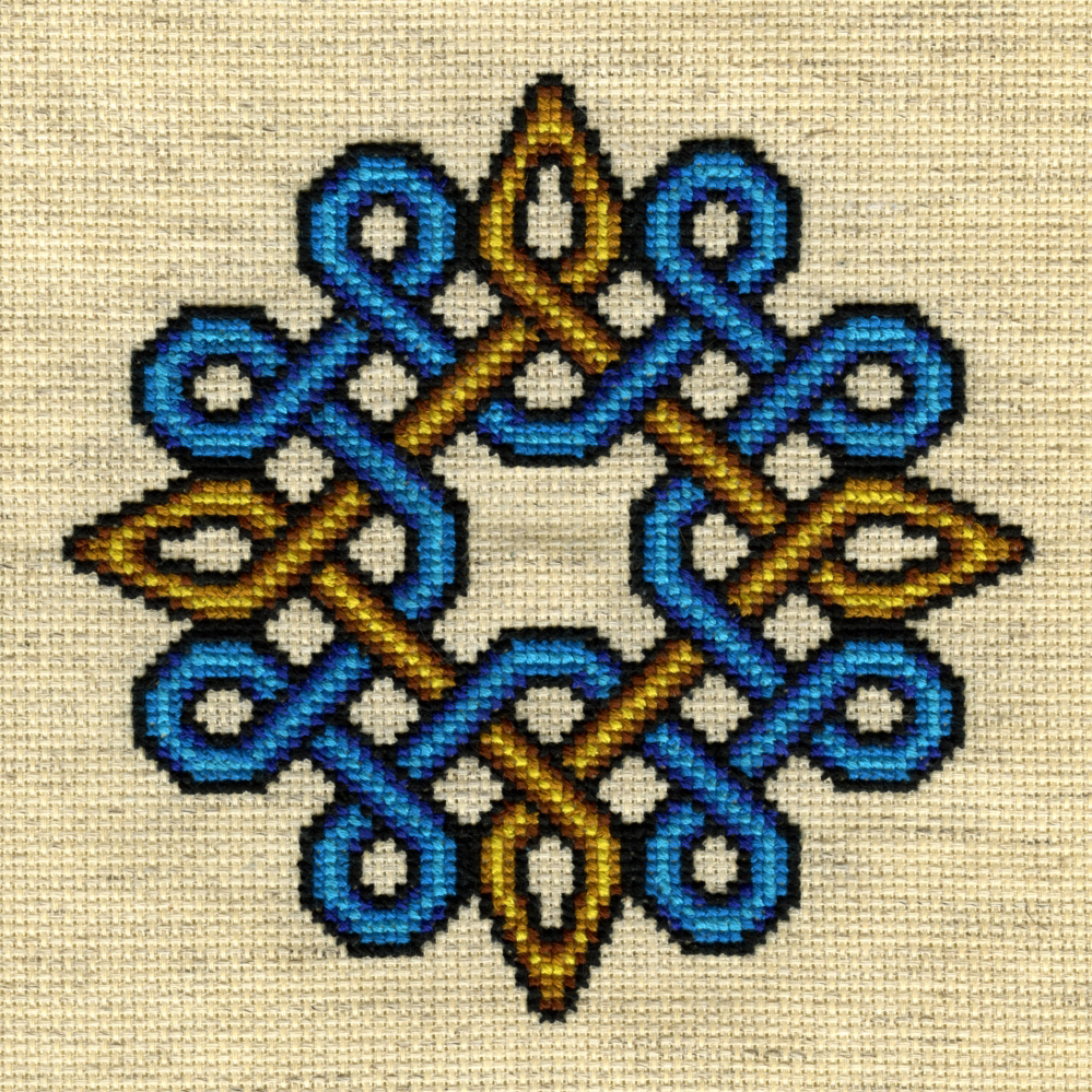 Event Horizon - Gold and Sapphire on Linen